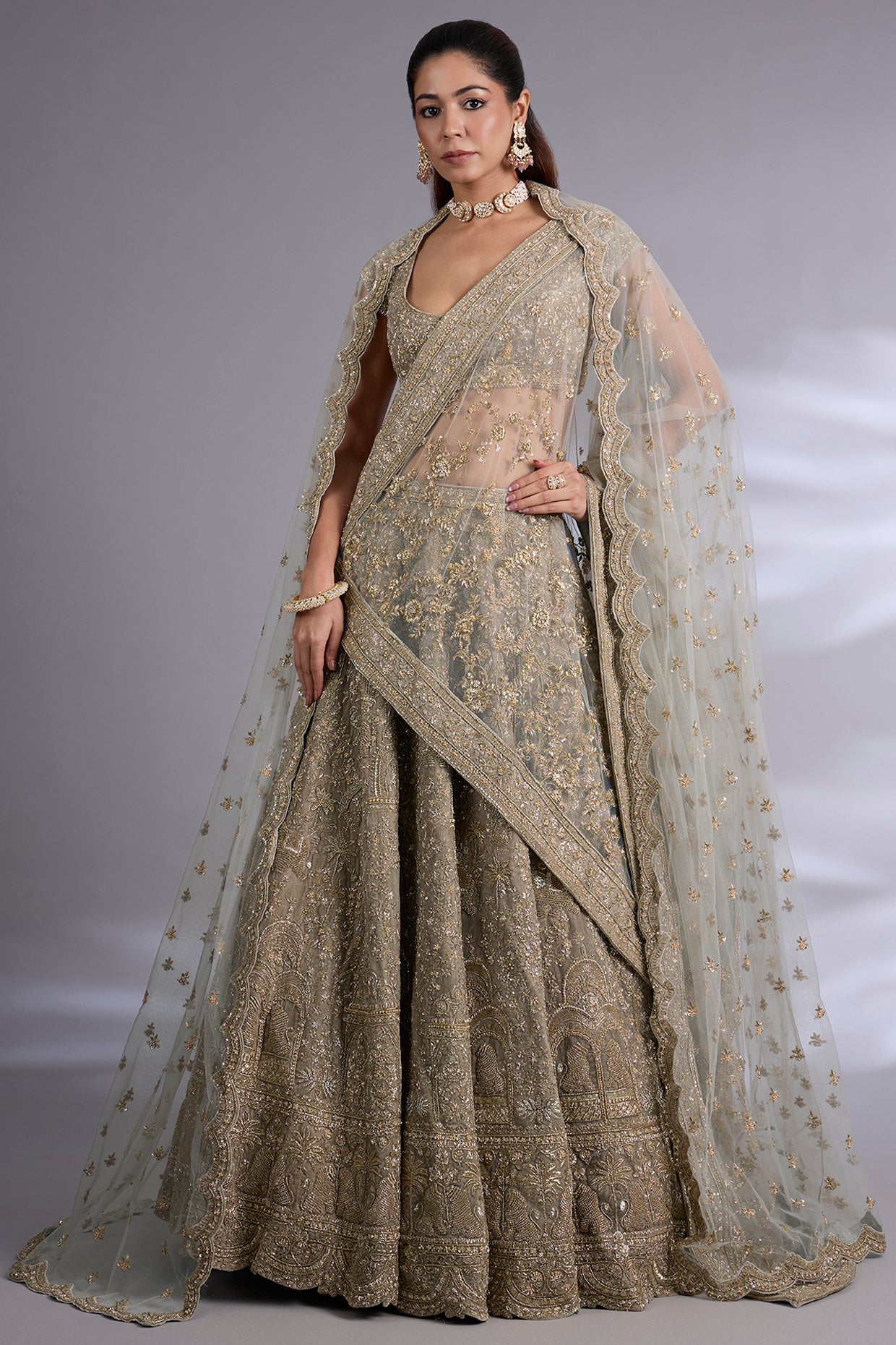 turquoise raw silk lehenga set