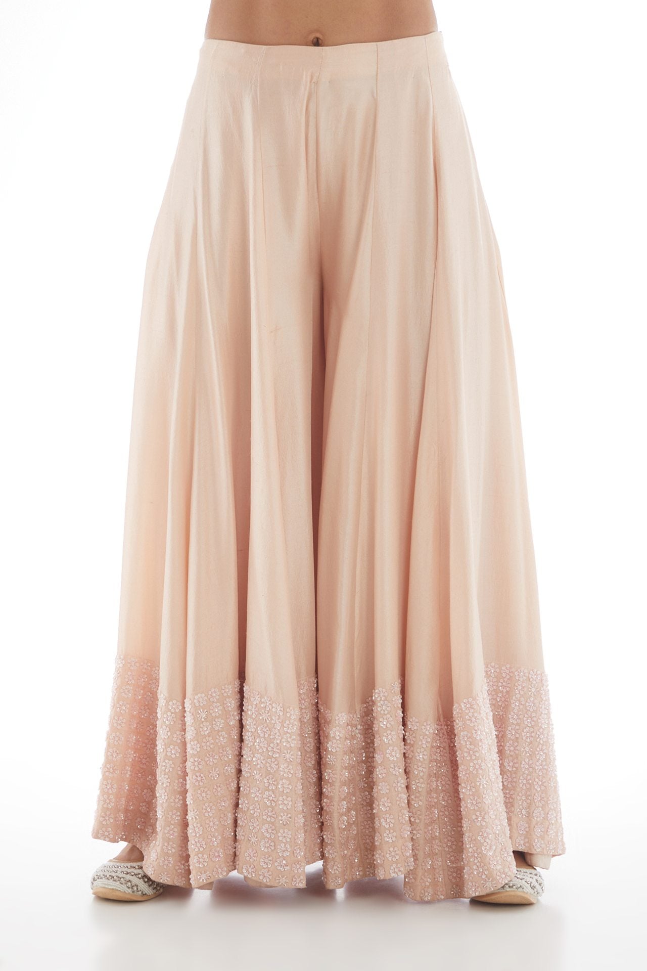 Blush pink embroidered sharara set