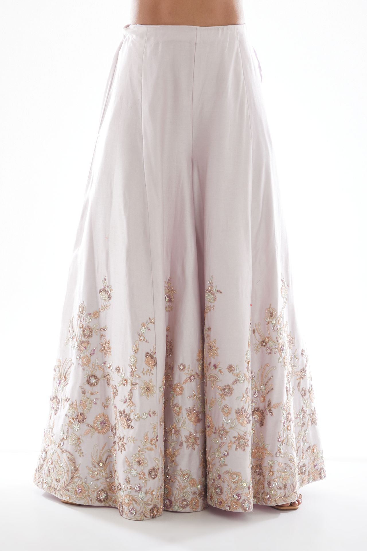 white embroidered sharara set