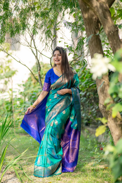 Krishna Rama Banarasi Silk zari Saree