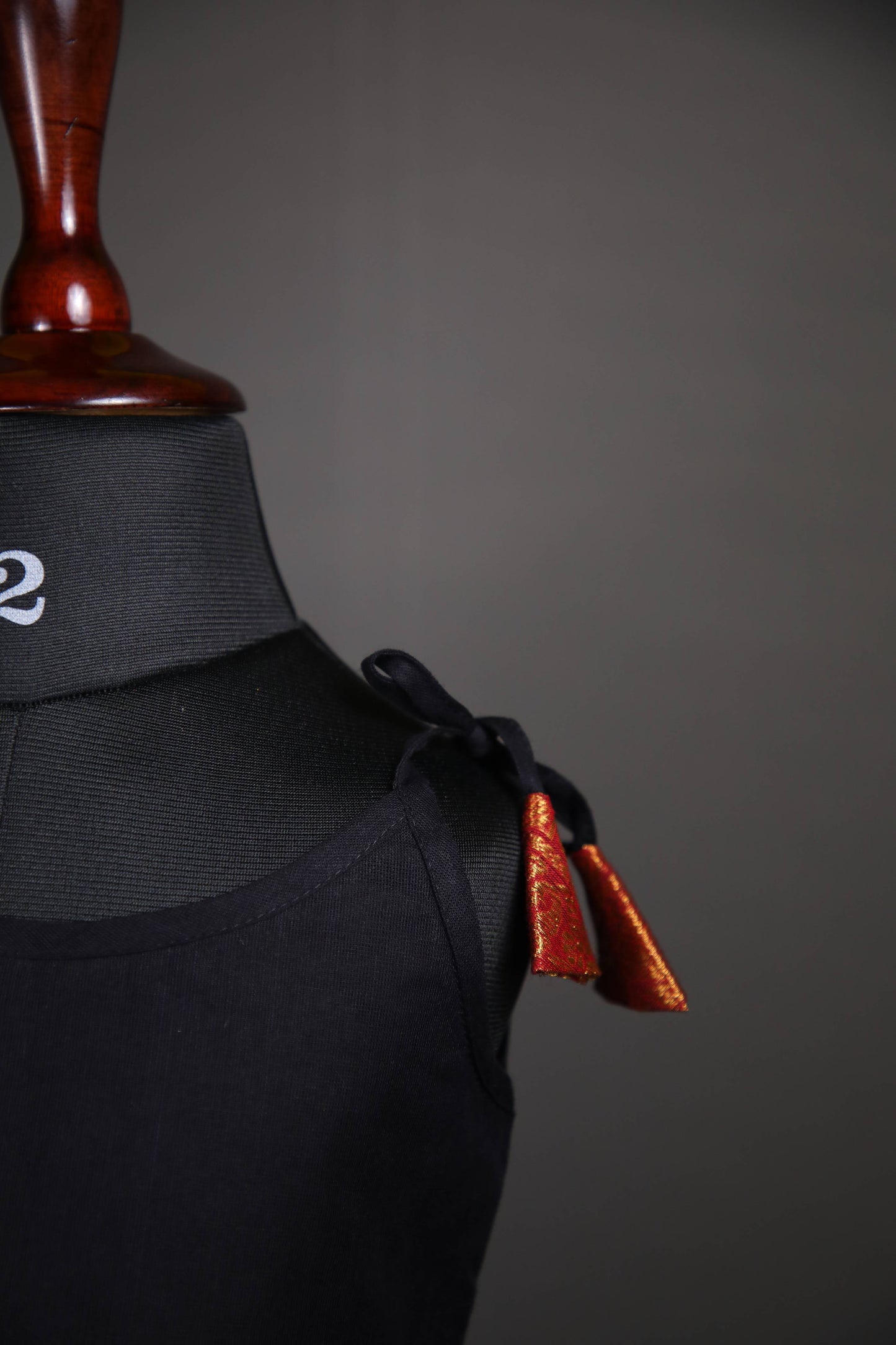 Swara - Tie up Dress in Kanchi Cotton in Black