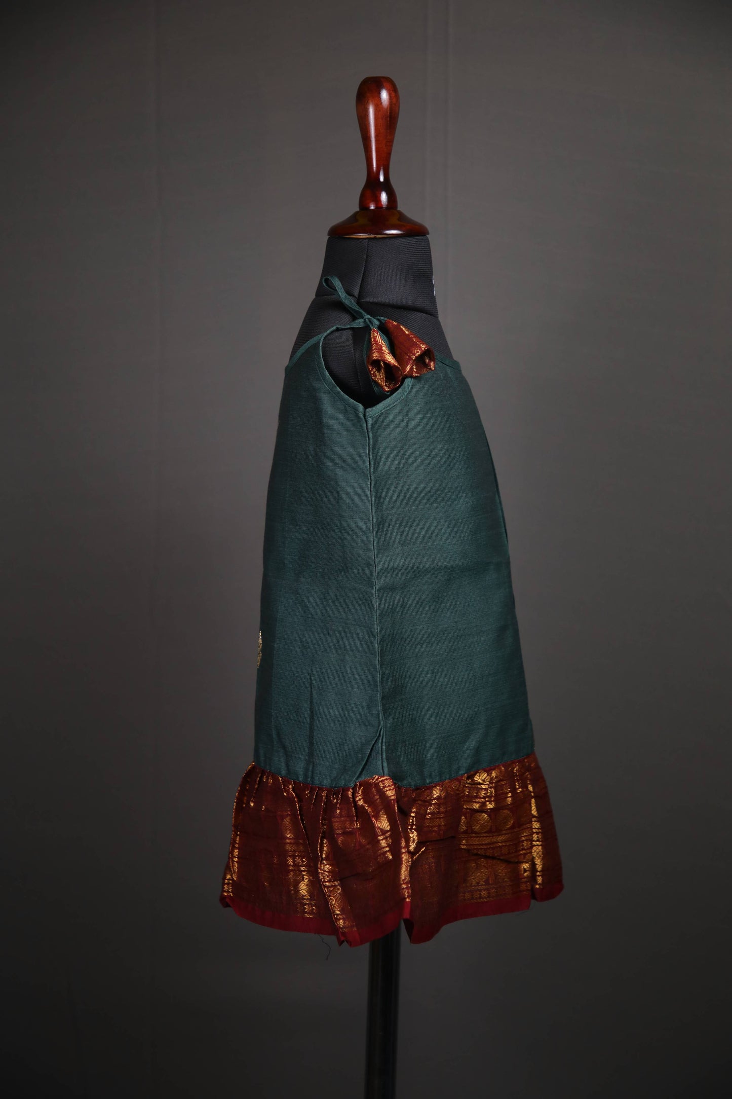 Swara - Tie up Dress in Kanchi Cotton in Teal