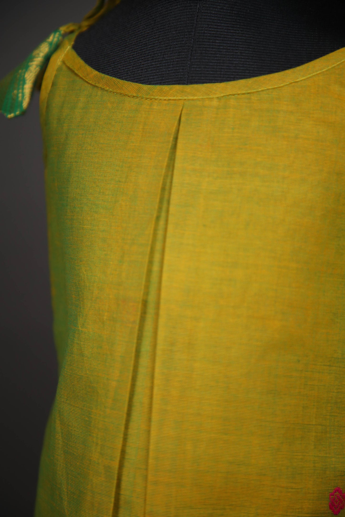 Swara - Tie up Dress in Kanchi Cotton in Mehendi Green