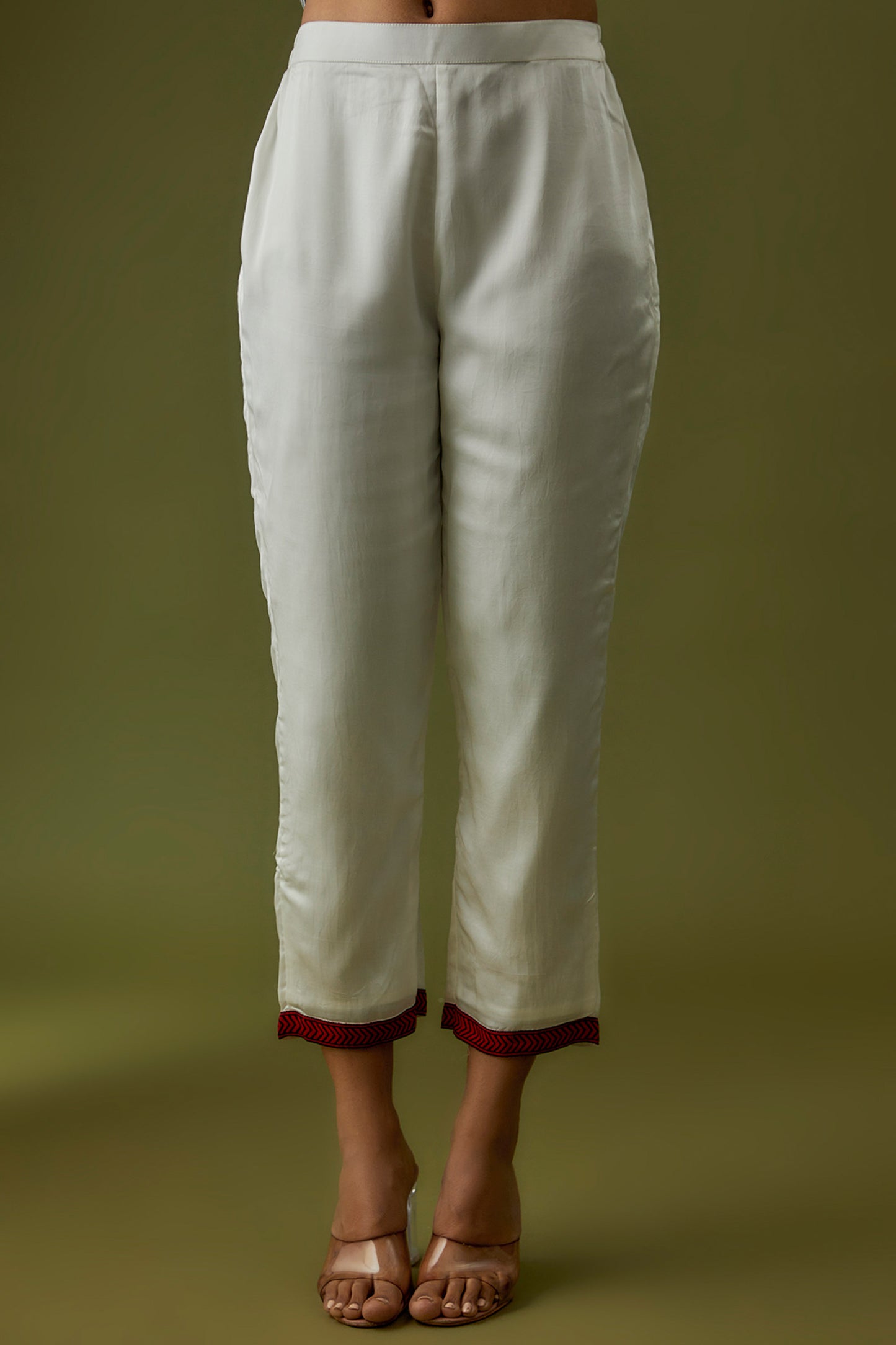 Ivory Hand Block Printed Modal Kaftan set