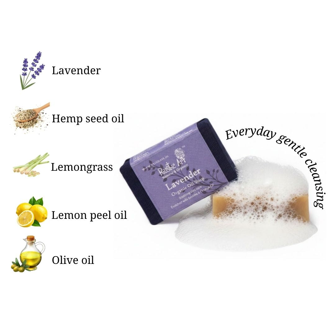 Lavender Soap (100gm), Rustic Art
