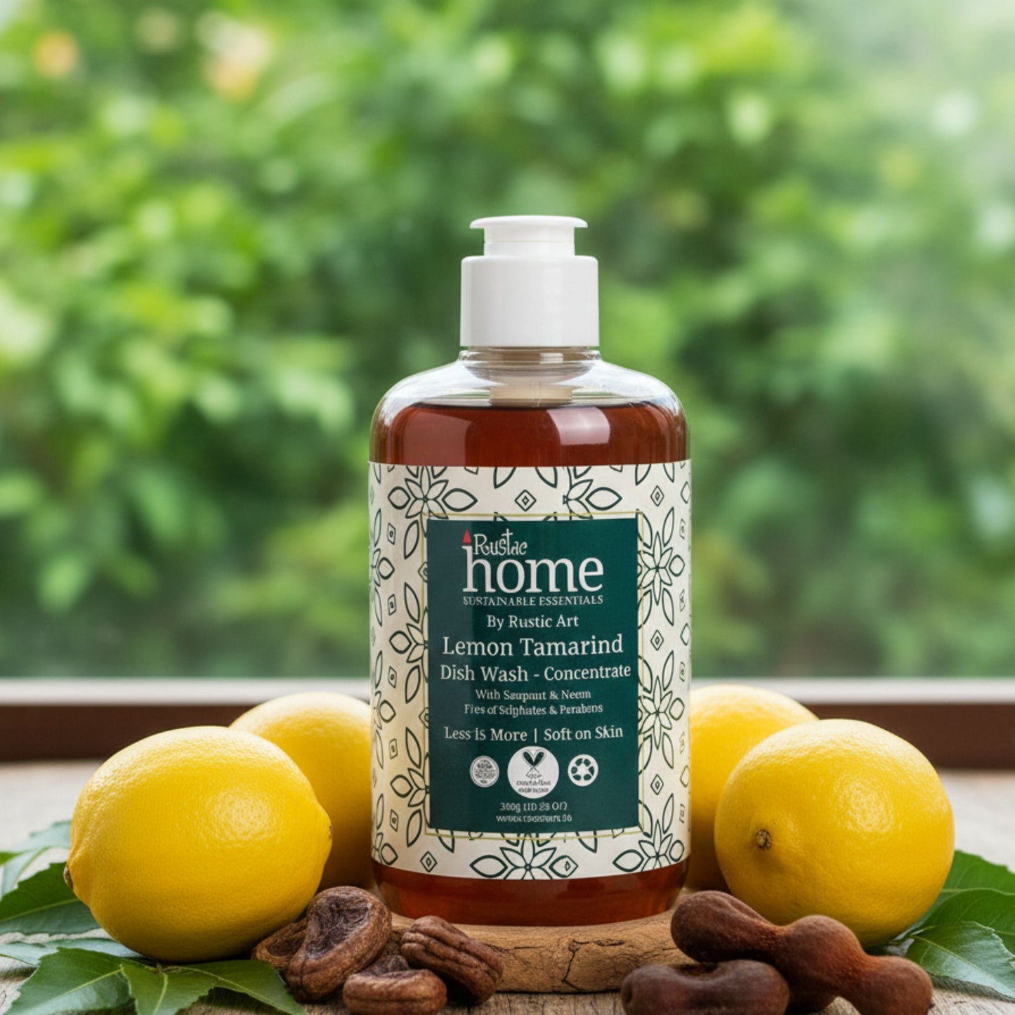 Lemon Tamarind Dish Wash Concentrate (300g), Rustic Home