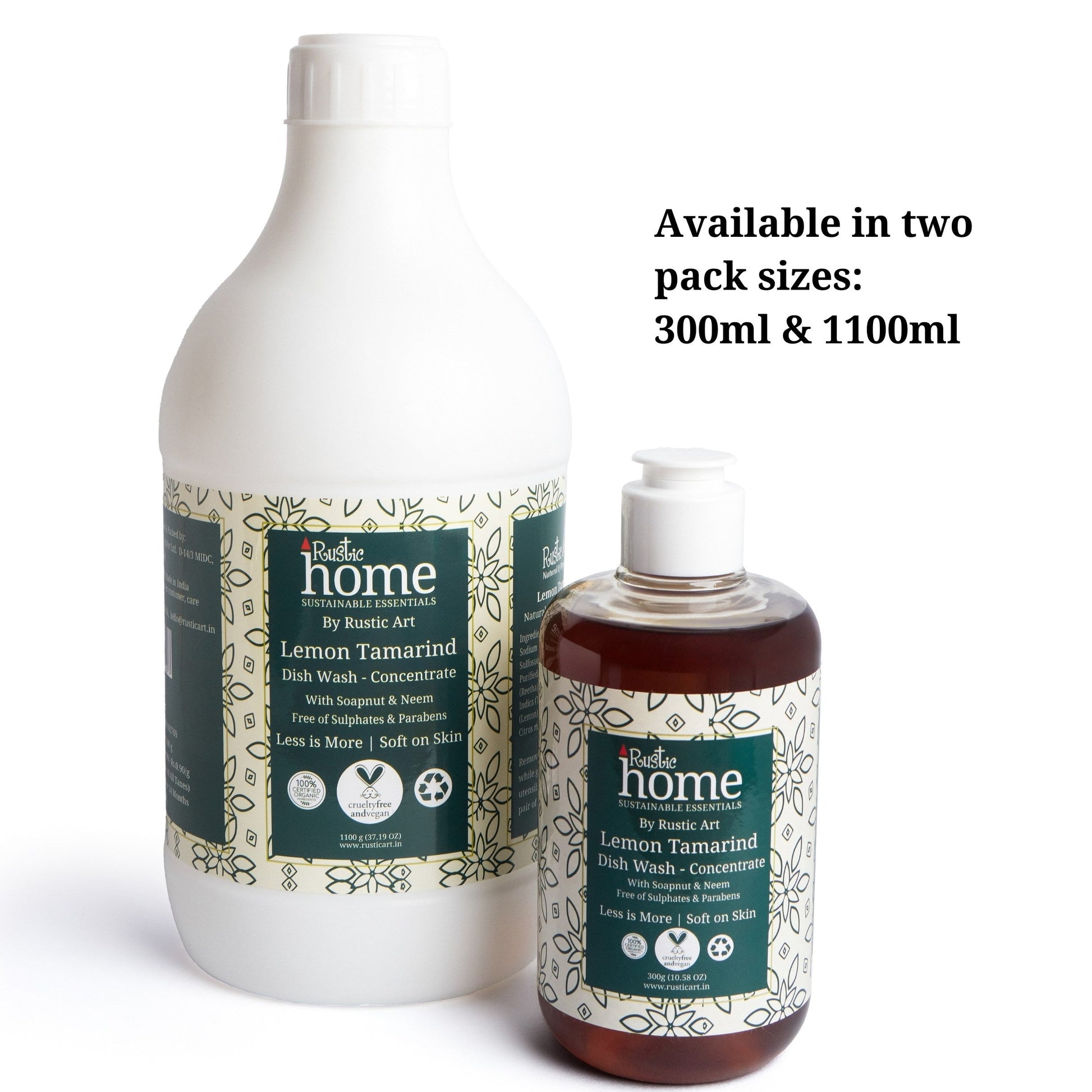 Lemon Tamarind Dish Wash Concentrate (300g), Rustic Home