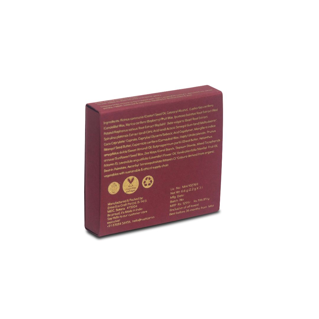 Little Red | Zero waste Lip & Cheek Tint | Pack of 3 (MINI), Rustic Art