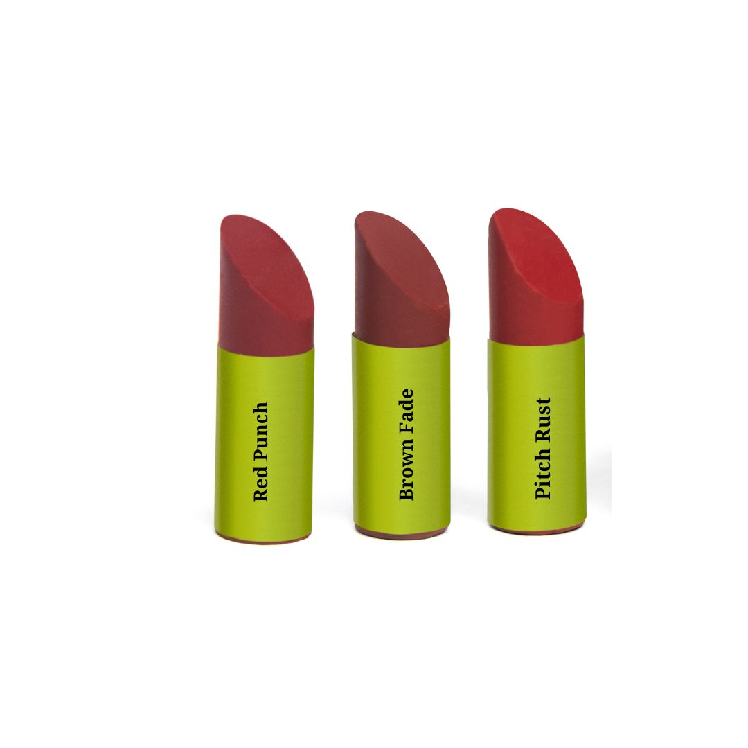 Little Red | Zero waste Lip & Cheek Tint | Pack of 3 (MINI), Rustic Art