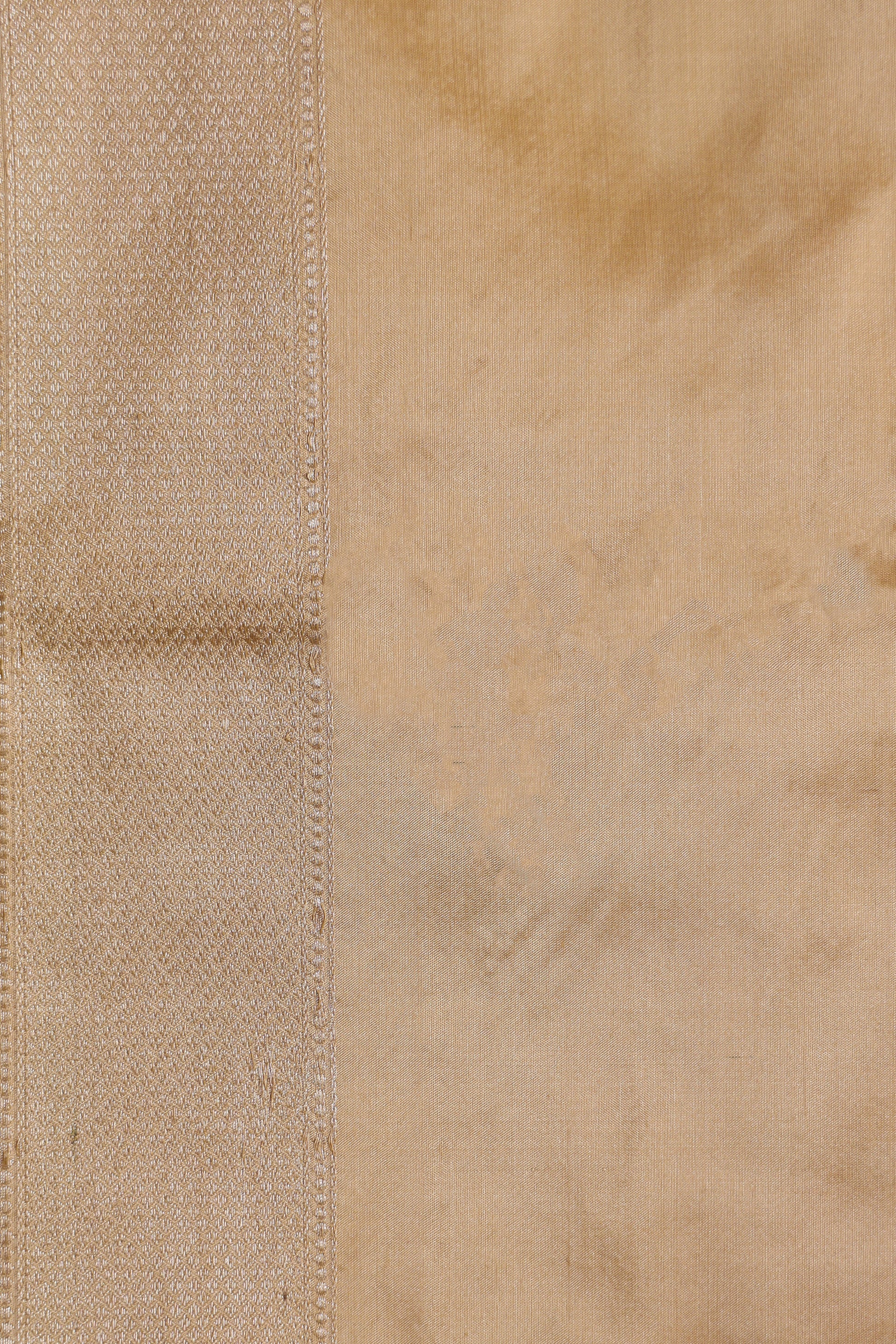 Beige Katan Pure Silk Kadwa Saree - Panaya