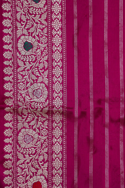 Magenta Katan Pure Silk Kadwa Saree - Panaya