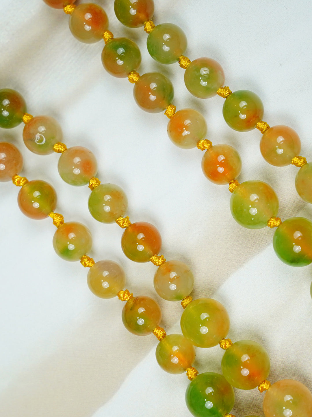 Zevar Club Yellow Green Orange Glossy Beads Double Layer Handcrafted Statement Necklace