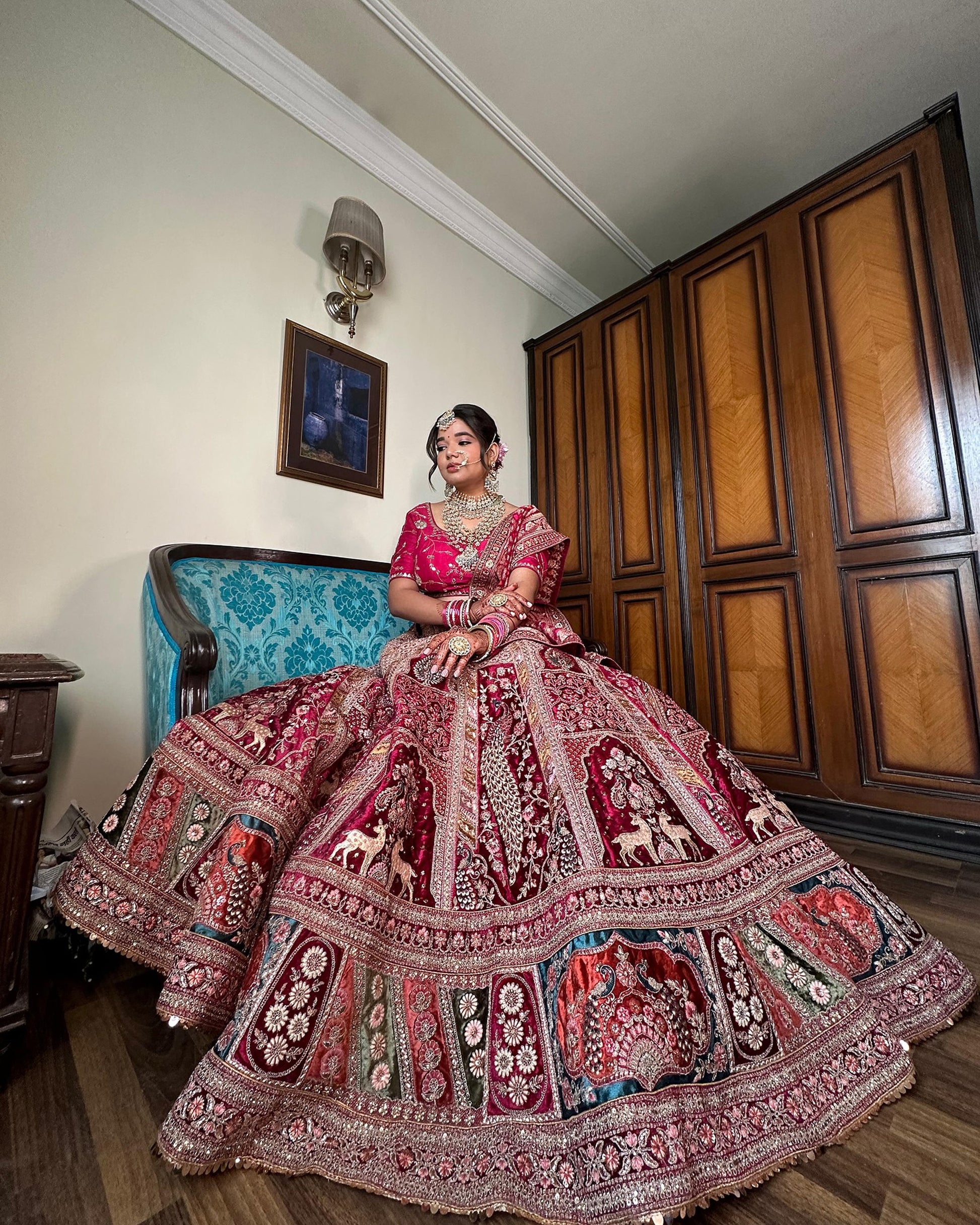 Maroon Exquisite handwork silk Bridal lehenga – Mohi fashion