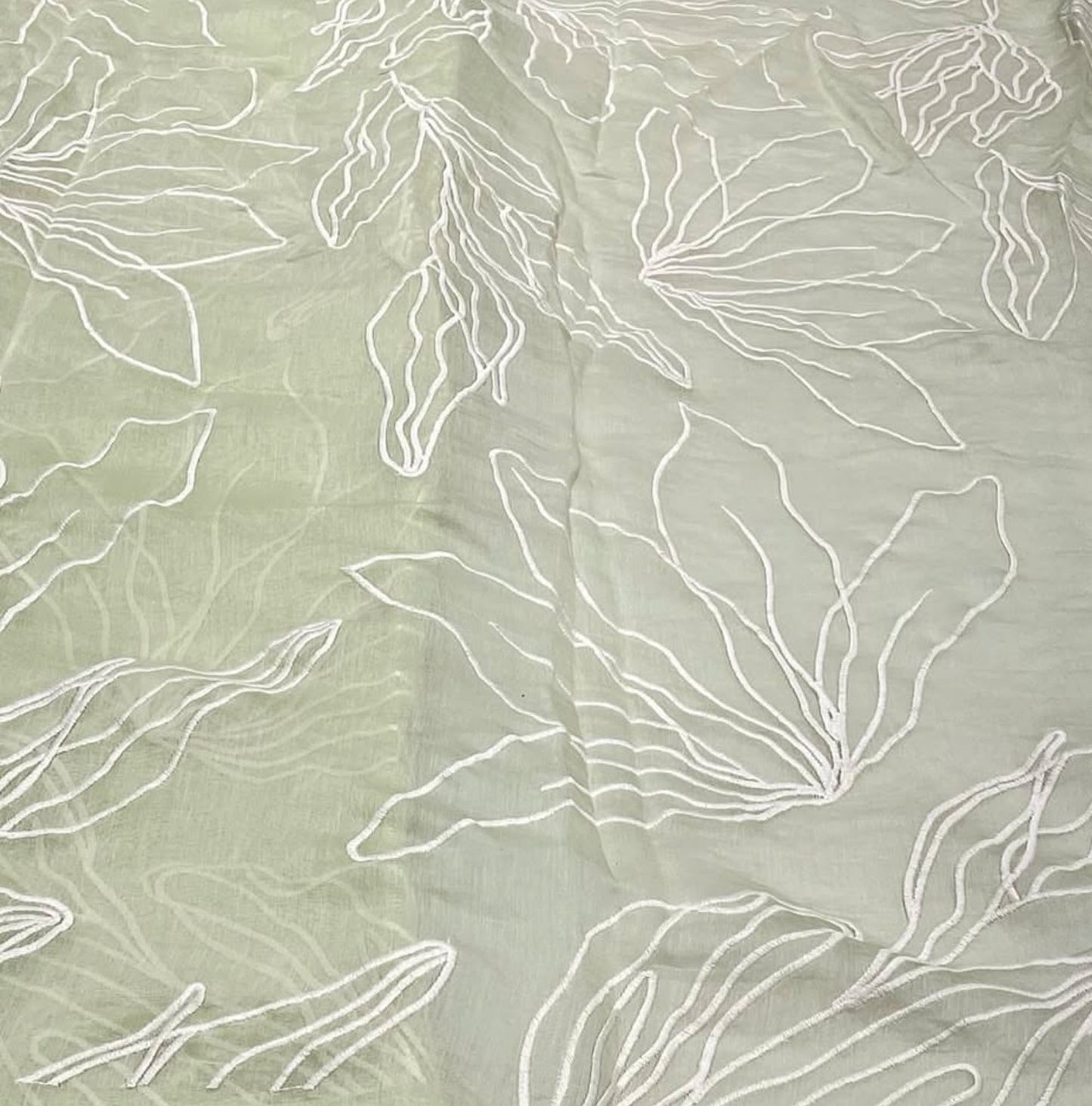 Pastel Green Embroidered Chanderi Co-ord ( Set of 2 )