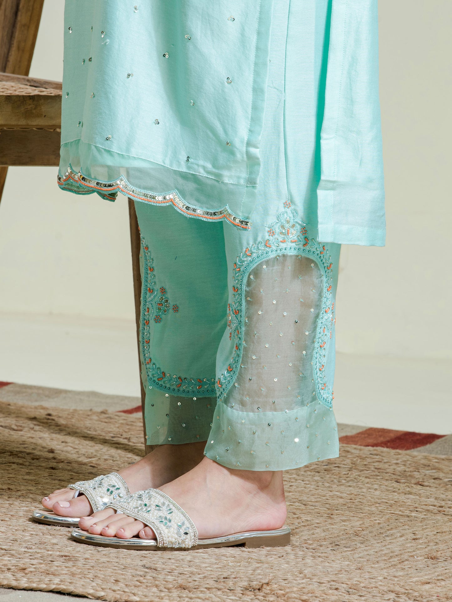 Sea green 2 piece kurta set