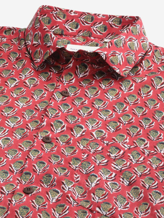 Millennial Men Pink & Green Cotton  Full Sleeve  Shirt for Men-MMF0277 - world.com