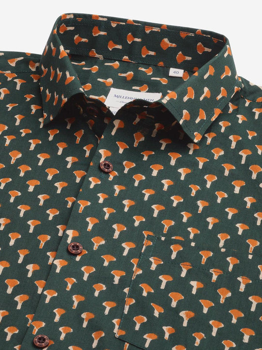Millennial Men Dark Green  & Mustard Cotton  Full Sleeve  Shirt for Men-MMF0284 - world.com