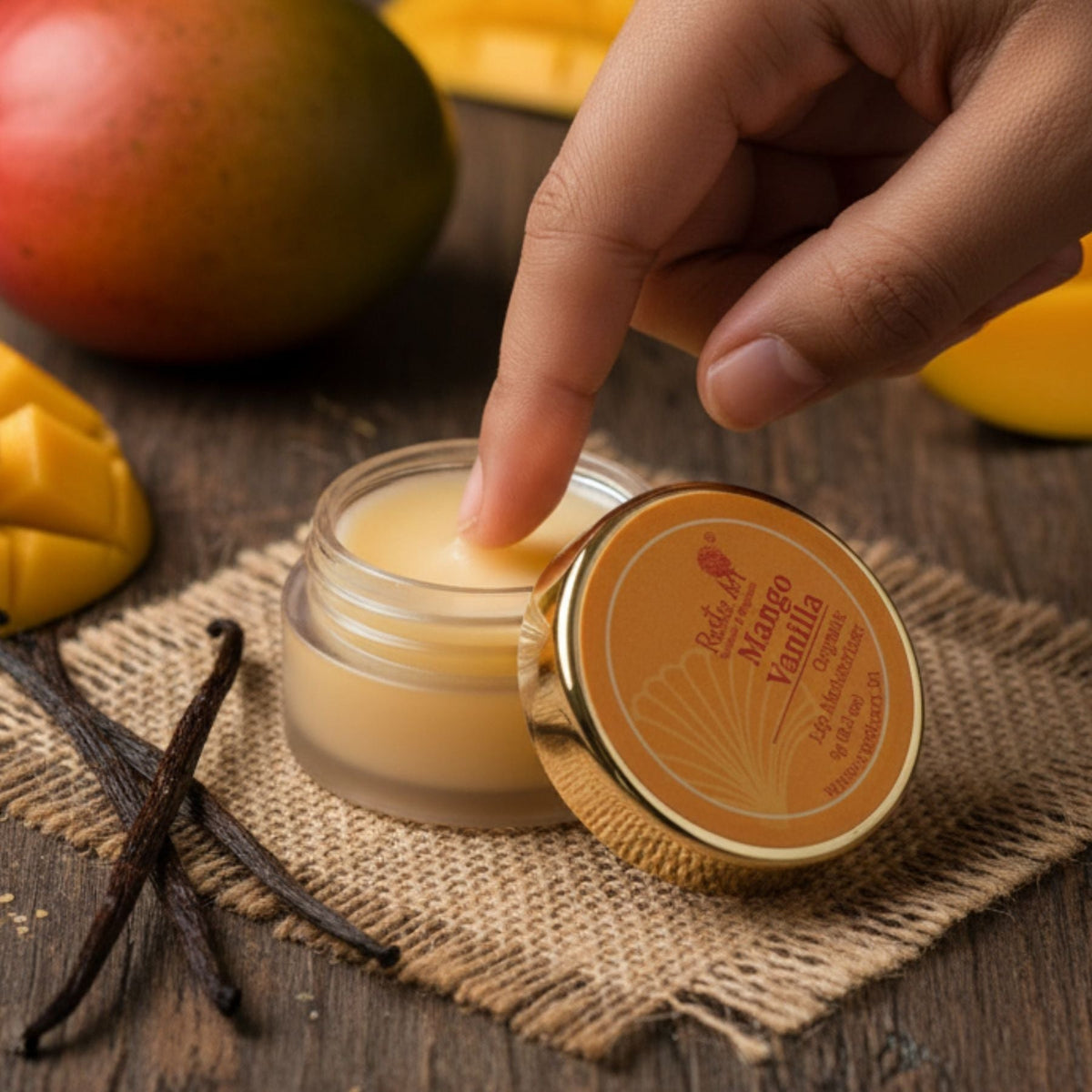 Mango Vanilla Lip Moisturizer (9gm), Rustic Art