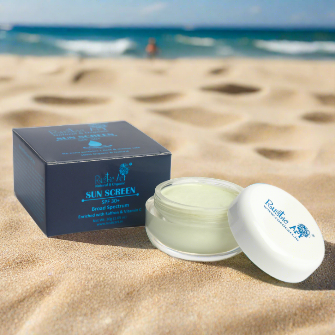 Mineral Sunscreen with Vitamin C SPF 30+ (30gm), Rustic Art