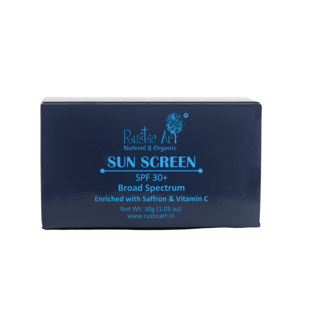 Mineral Sunscreen with Vitamin C SPF 30+ (30gm), Rustic Art