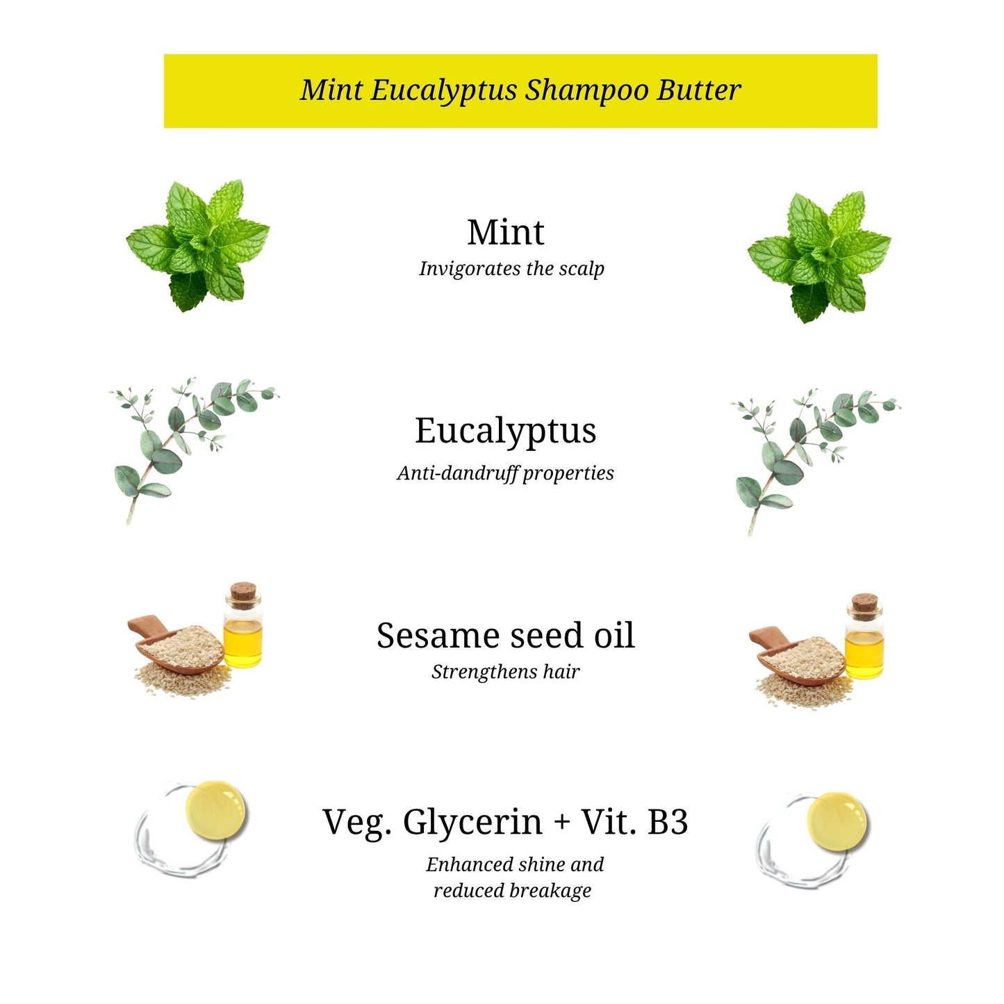 Mint Eucalyptus Shampoo Butter (50g)| Oily to Normal Hair | Mild Dandruff Prone Scalp |, Rustic Art