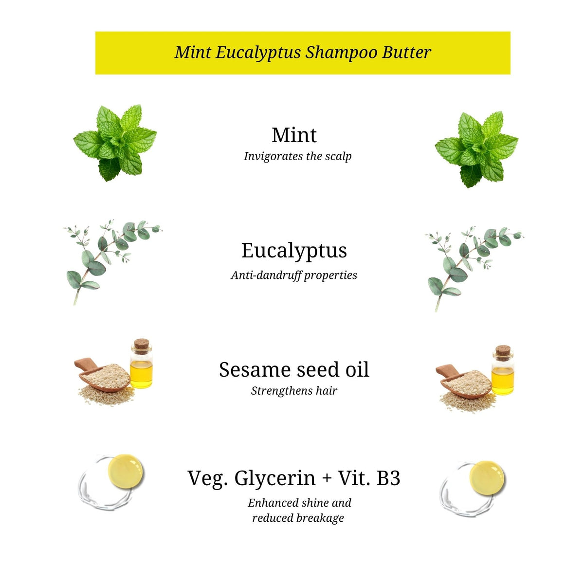 Mint Eucalyptus Shampoo Butter (50g)| Oily to Normal Hair | Mild Dandruff Prone Scalp |, Rustic Art