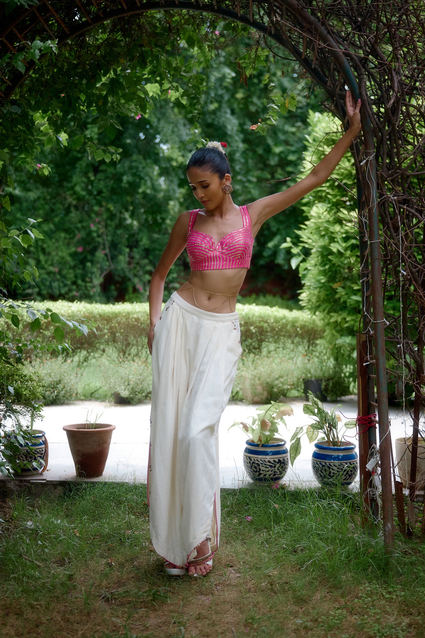 White and pink dress
