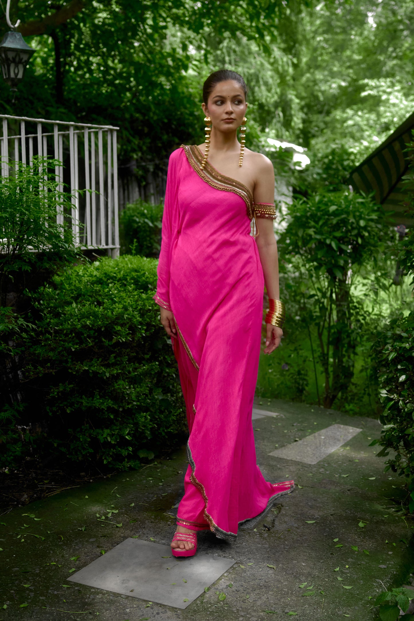 Pink Bridesmaid saree