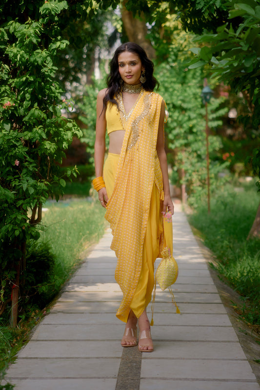 Haseena Yellow Saree