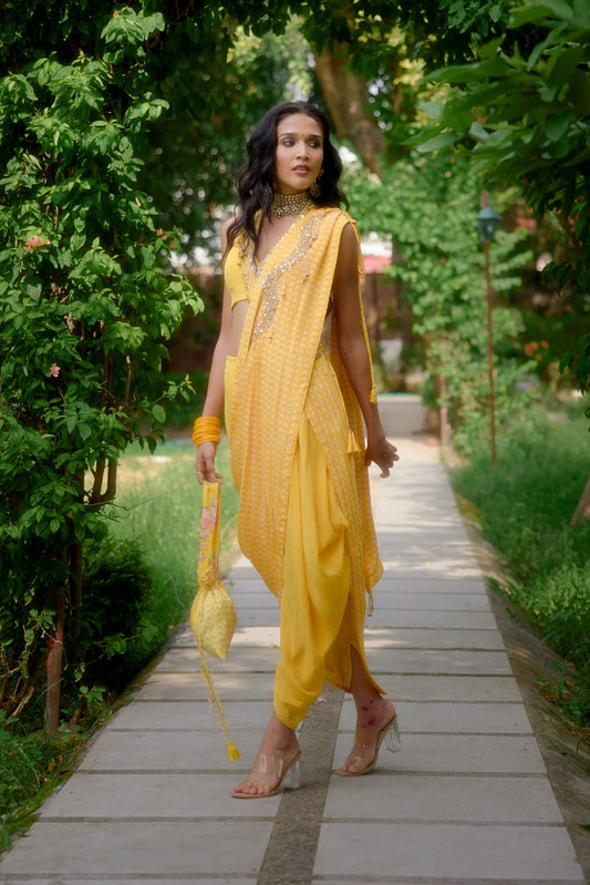 Haseena Yellow Saree
