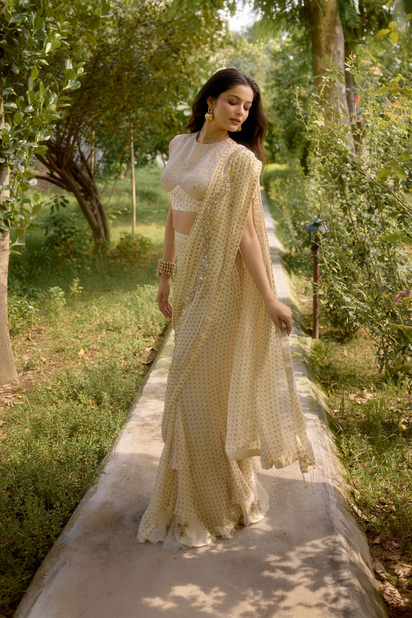 Haseena Cream Saree
