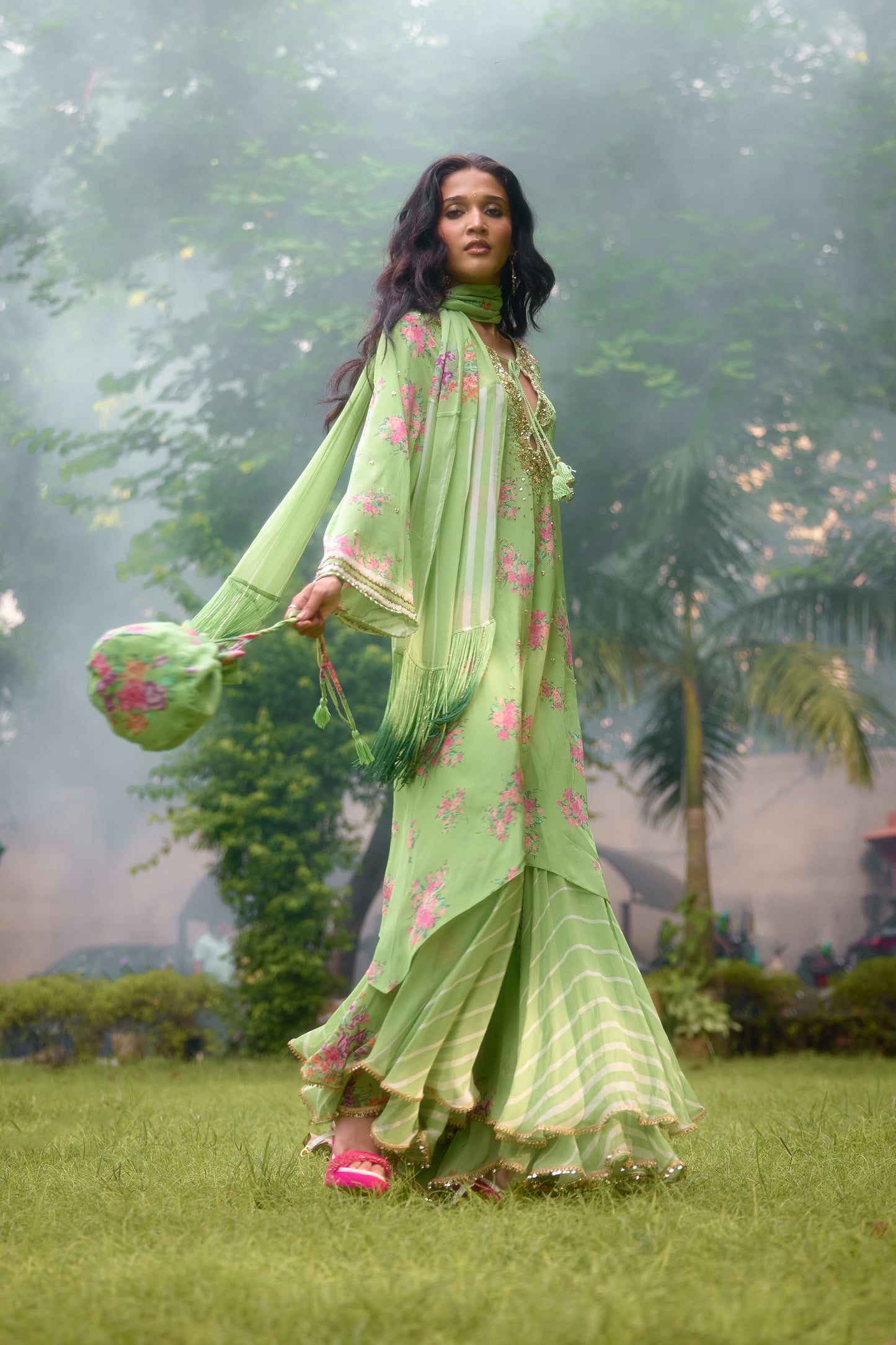 Dilkush Green Kurta Sharara Set