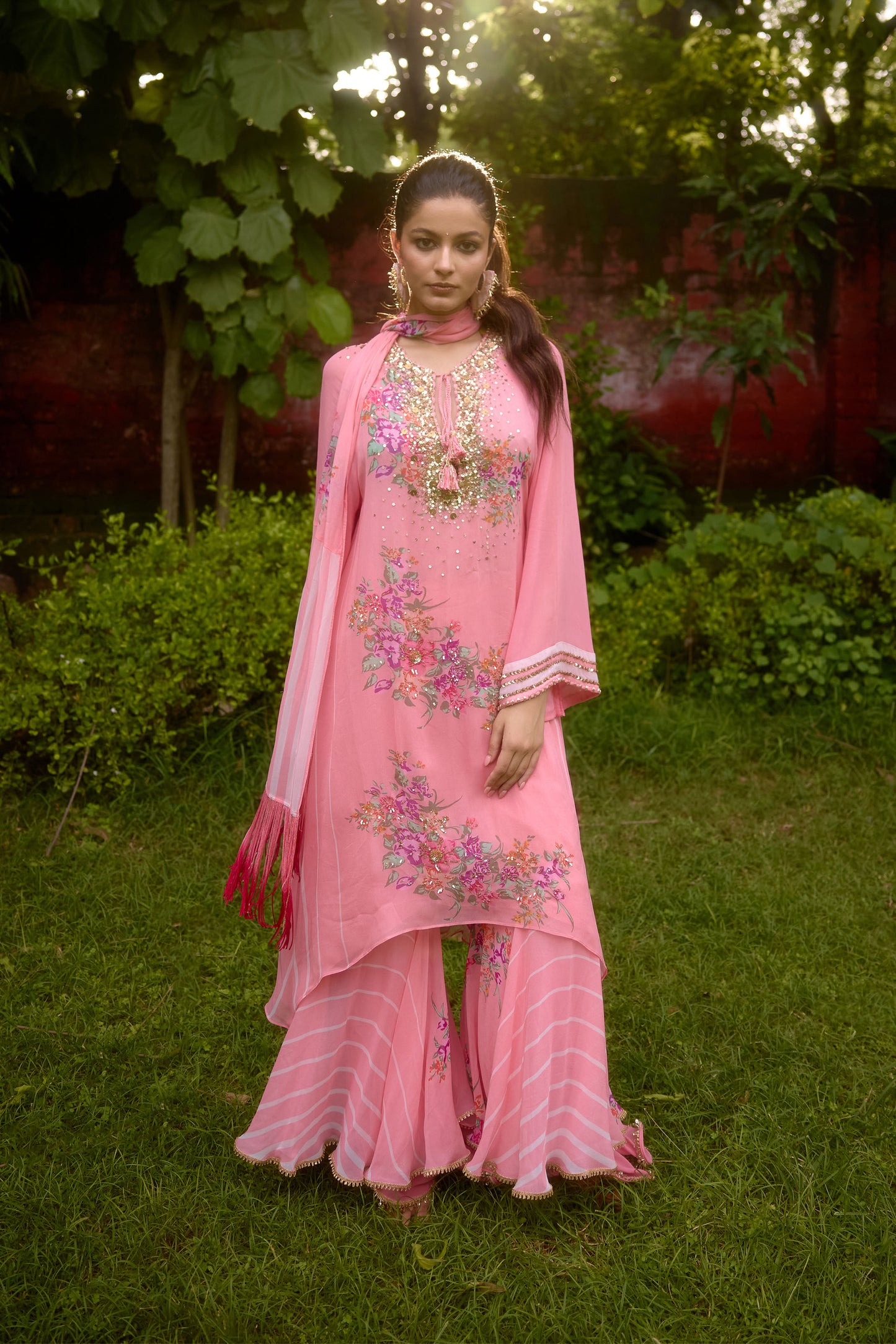 Dilkush Pink Kurta Sharara Set