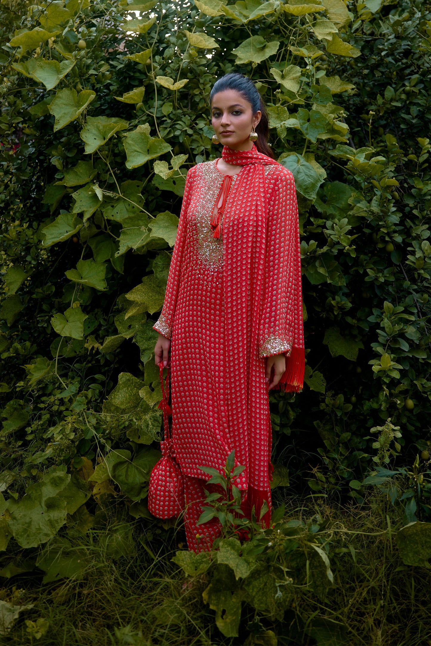 Dilruba Coral Printed Kurta