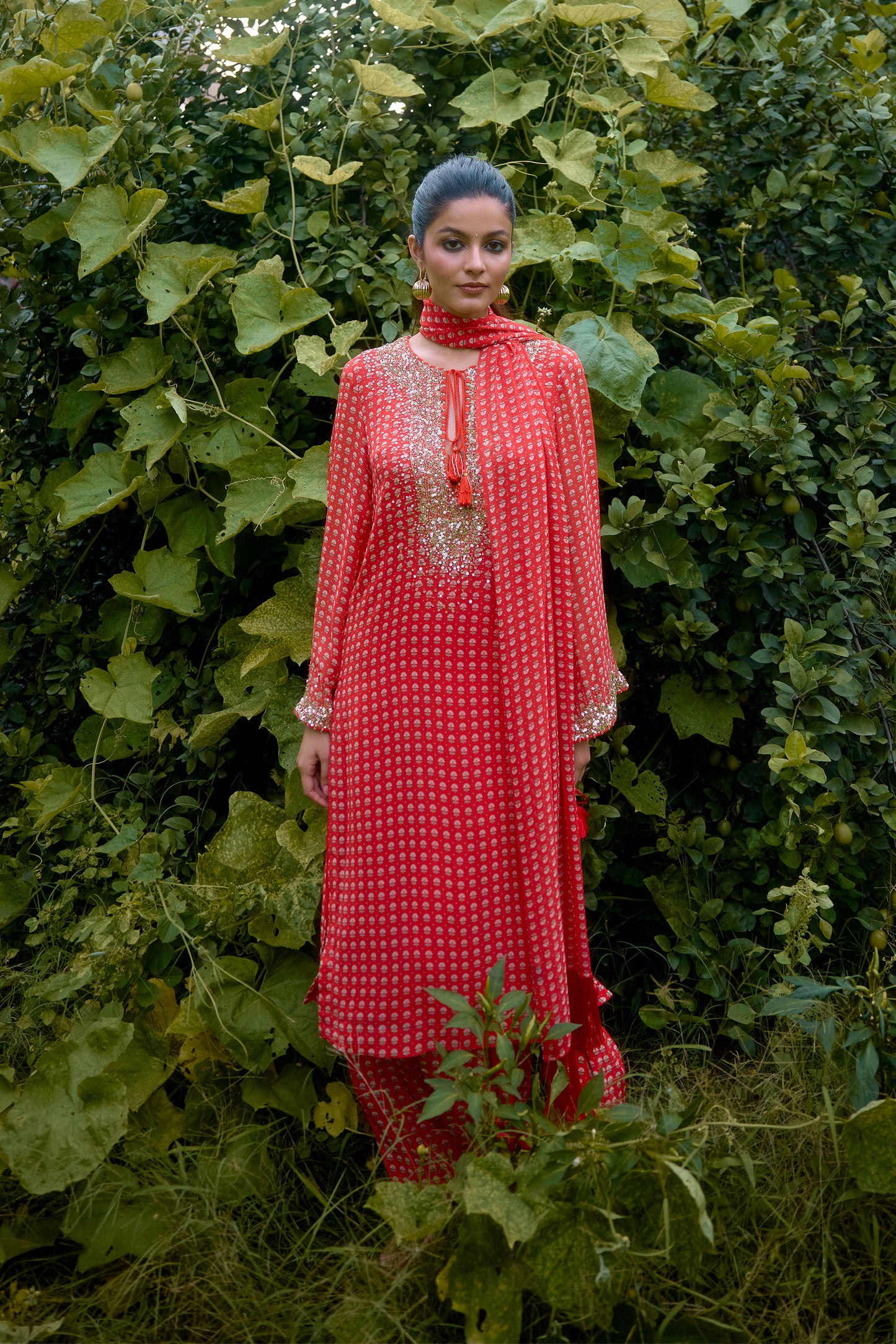 Dilruba Coral Printed Kurta