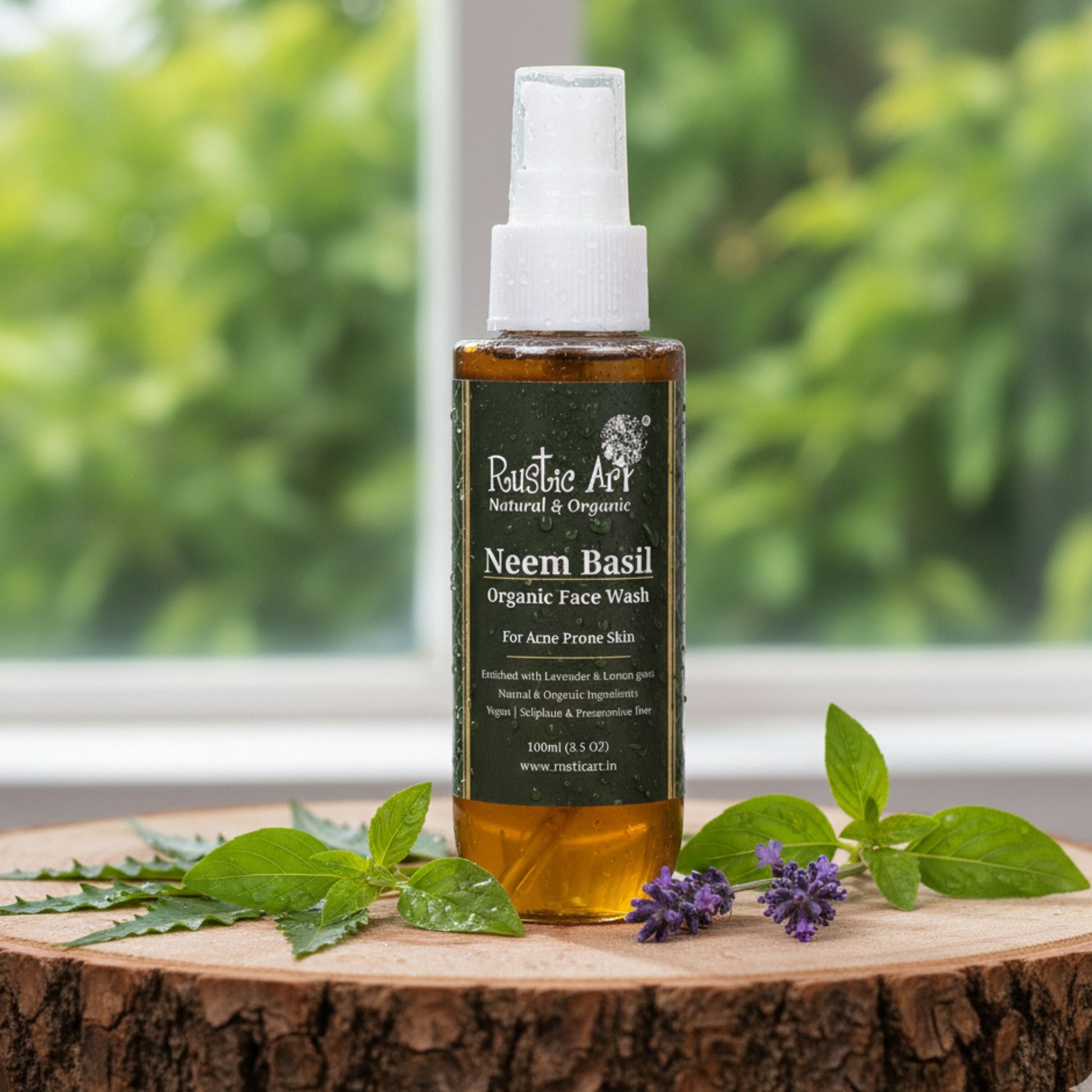 Neem Basil Face Wash (100ml), Rustic Art