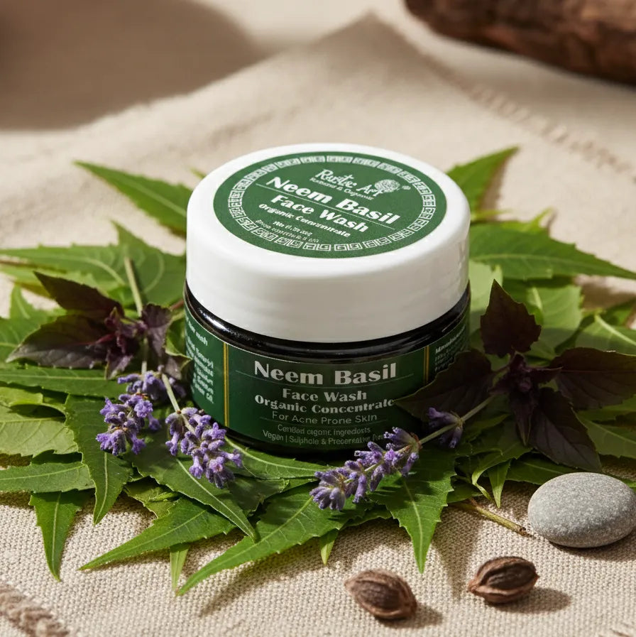Neem Basil Face Wash Concentrate (50gm), Rustic Art