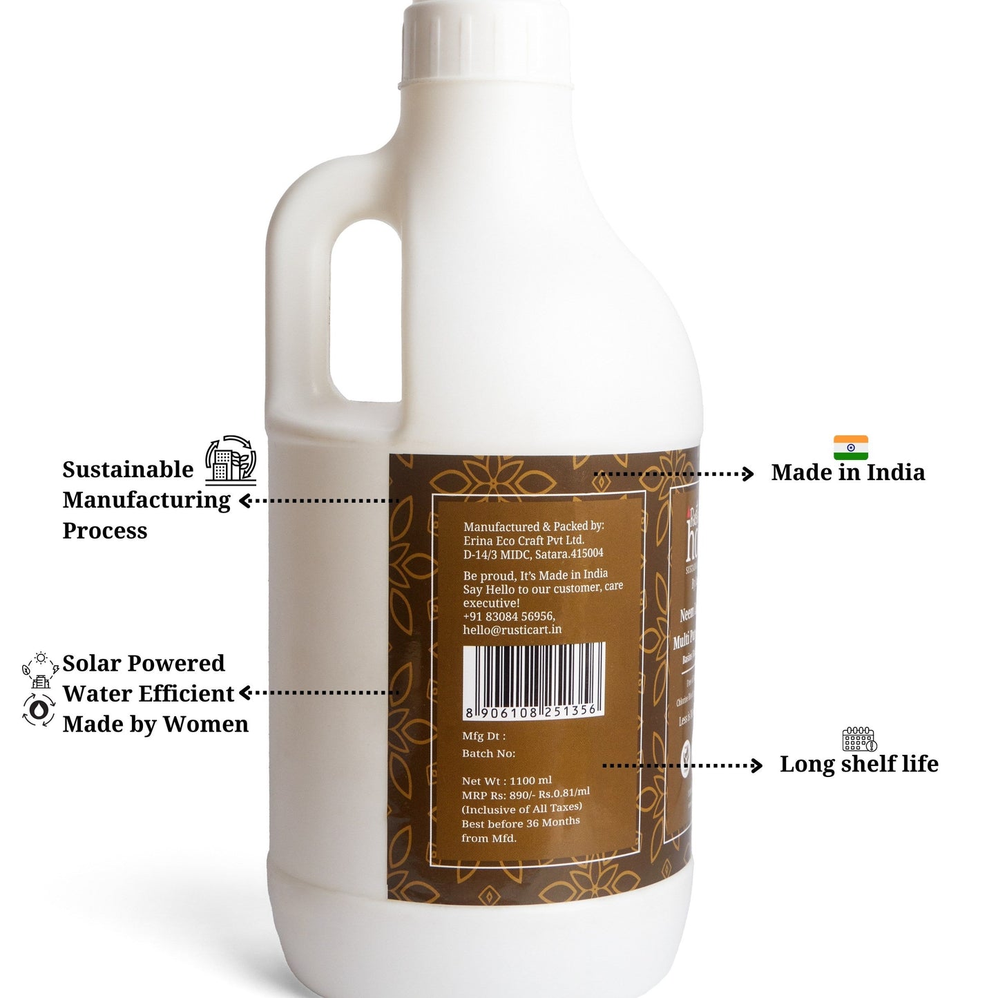 Neem Lemongrass Multipurpose Cleaner (1100gm), Rustic Home