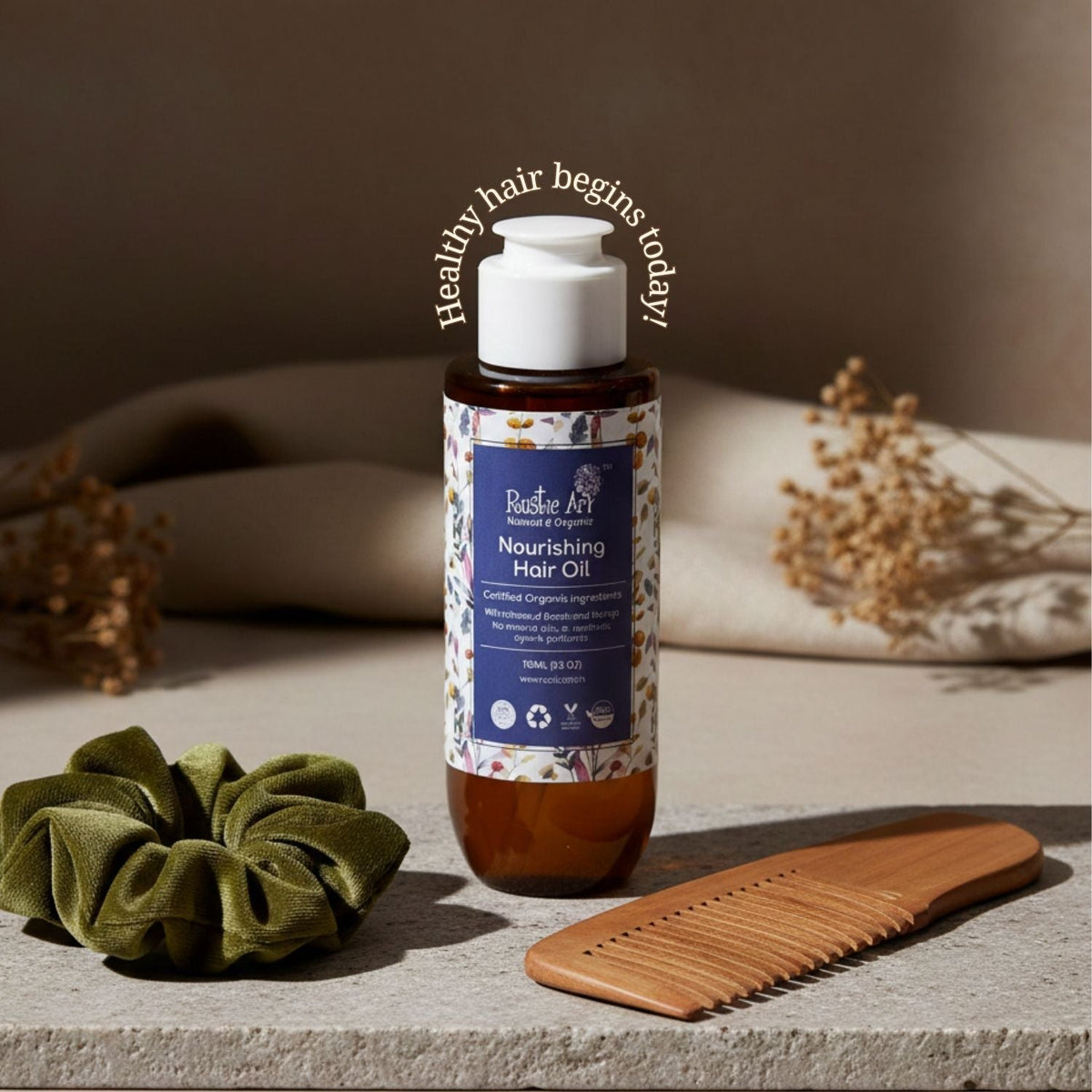 Nourishing Hair Oil with Rosemary & Brahmi (100ml), Rustic Art