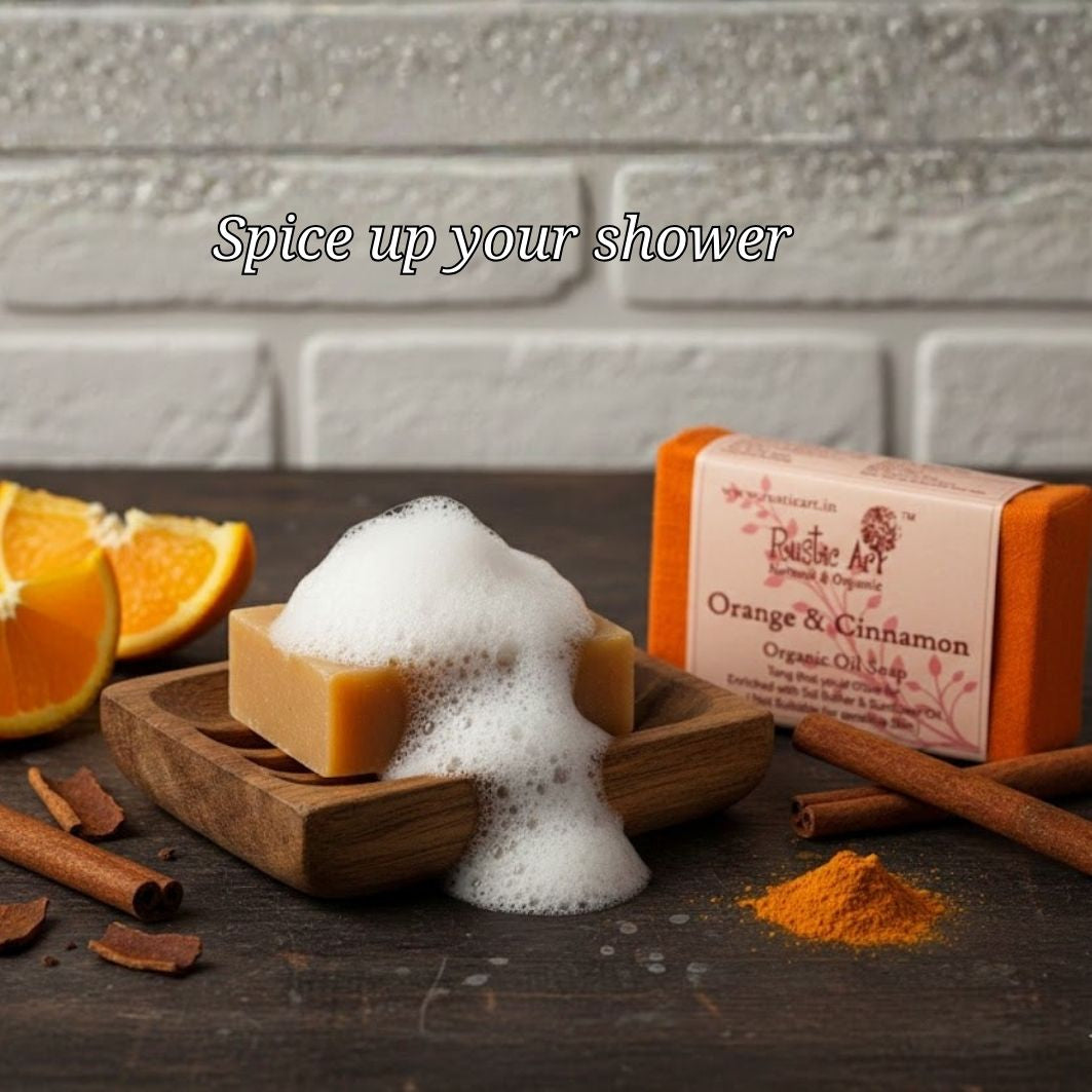 Orange & Cinnamon Soap (100gm), Rustic Art