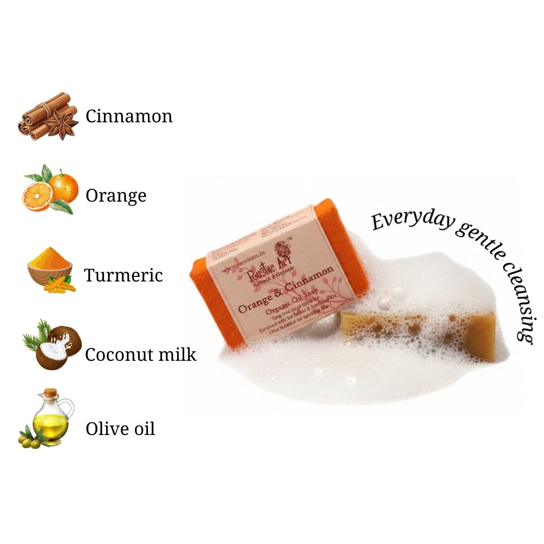 Orange & Cinnamon Soap (100gm), Rustic Art