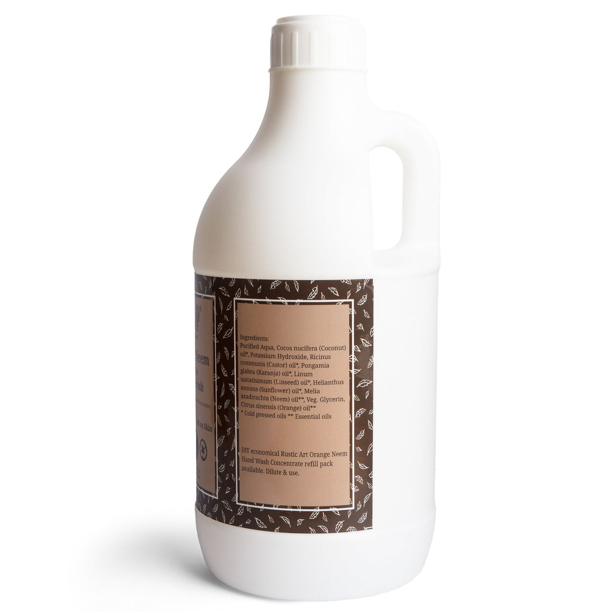 Orange Neem Hand Wash (1100ml Refill Pack), Rustic Art