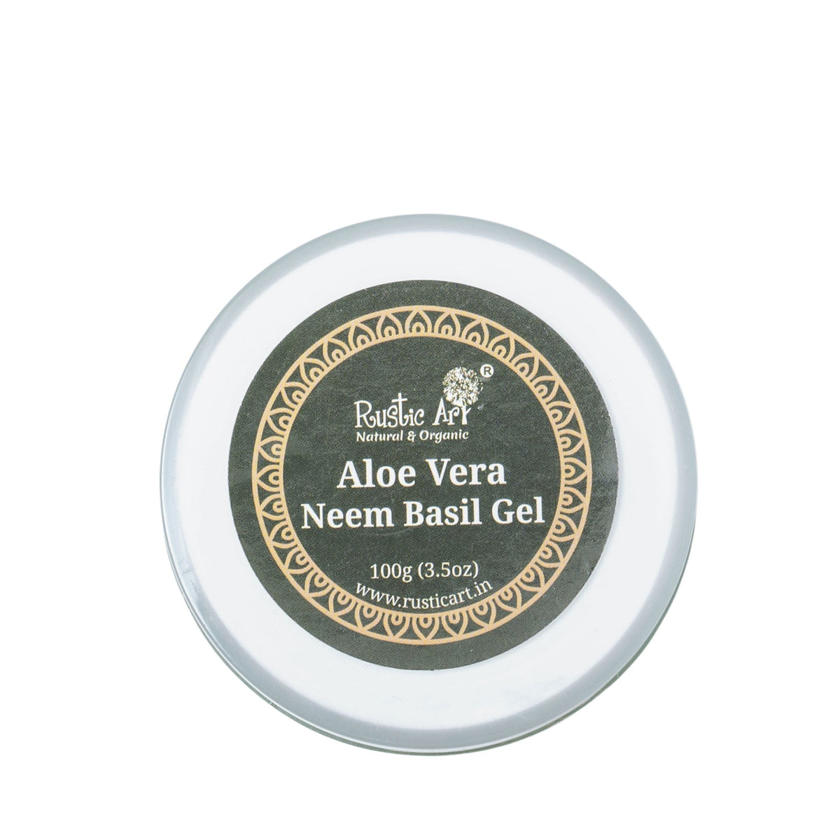 Organic Aloe Vera Neem Basil Gel - Multi-Purpose Skin Care for Face & Body | Soothes Acne, Rashes & Burns | 100% Natural (100gm), Rustic Art