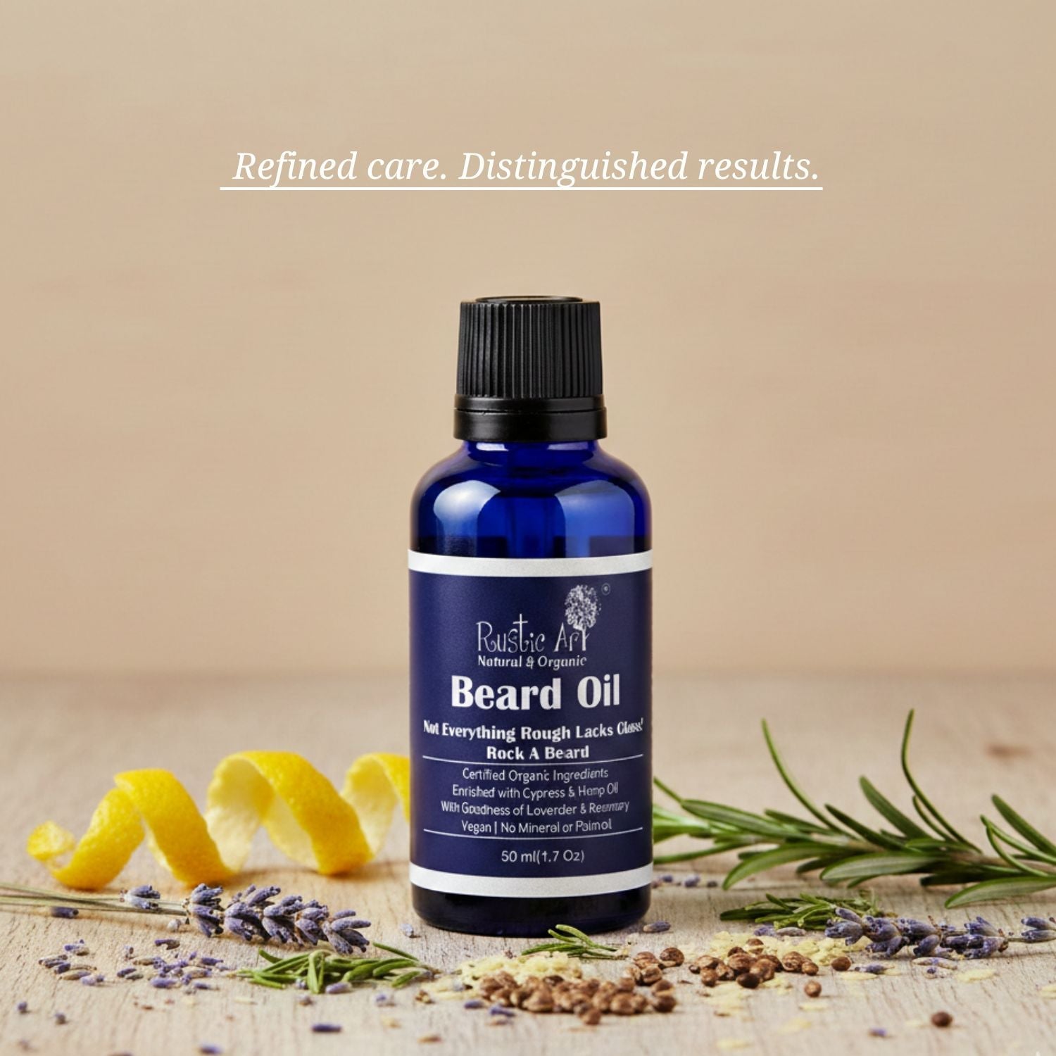 Organic Beard Oil with Rosemary & Avocado 50ml, Rustic Art
