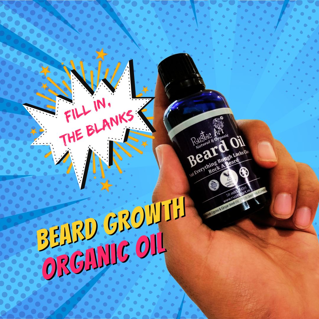 Organic Beard Oil with Rosemary & Avocado 50ml, Rustic Art