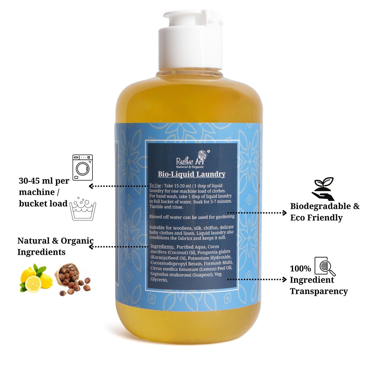Organic Bio-Liquid Laundry (300ml), Rustic Home