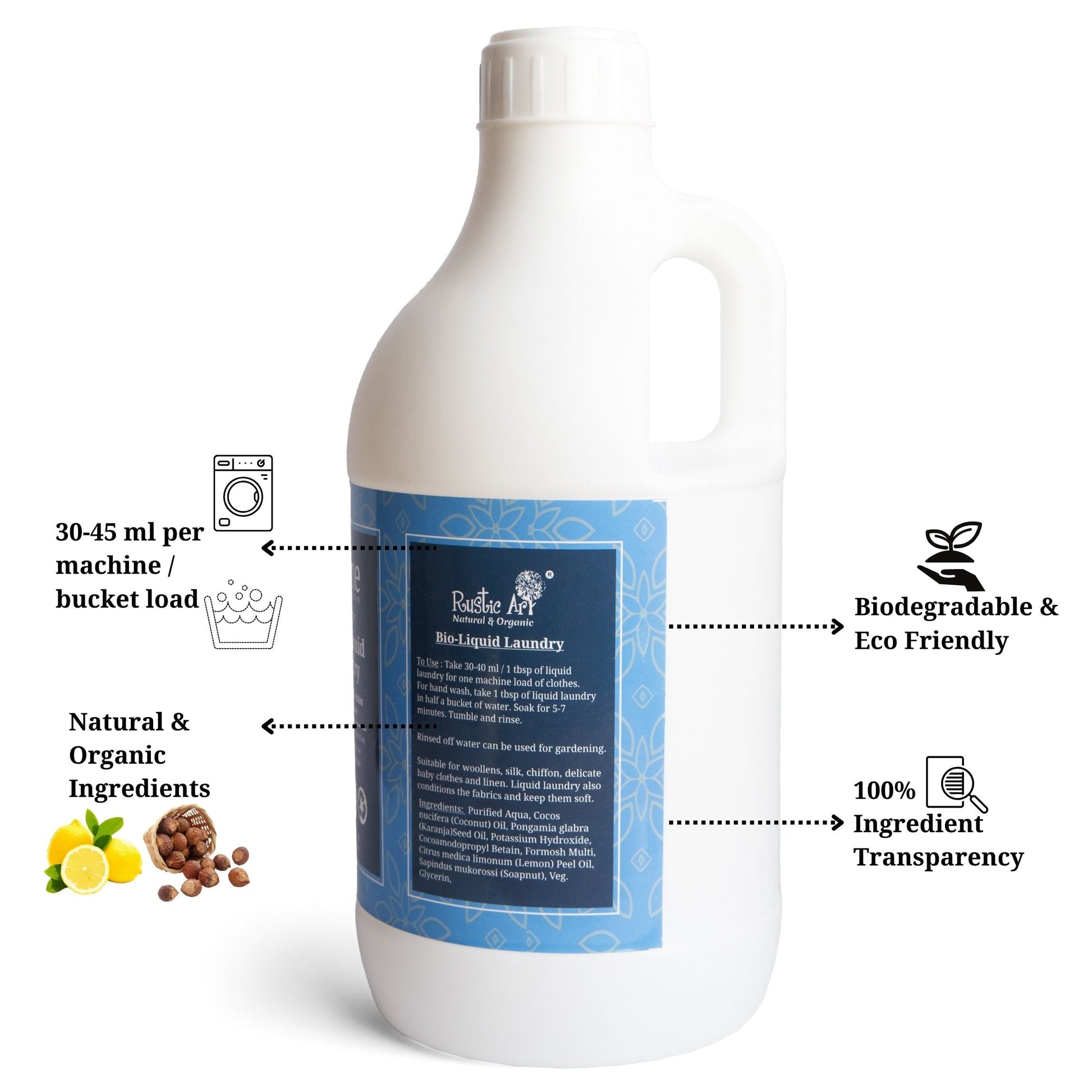 Organic Bio Liquid Laundry (1100ml), Rustic Home