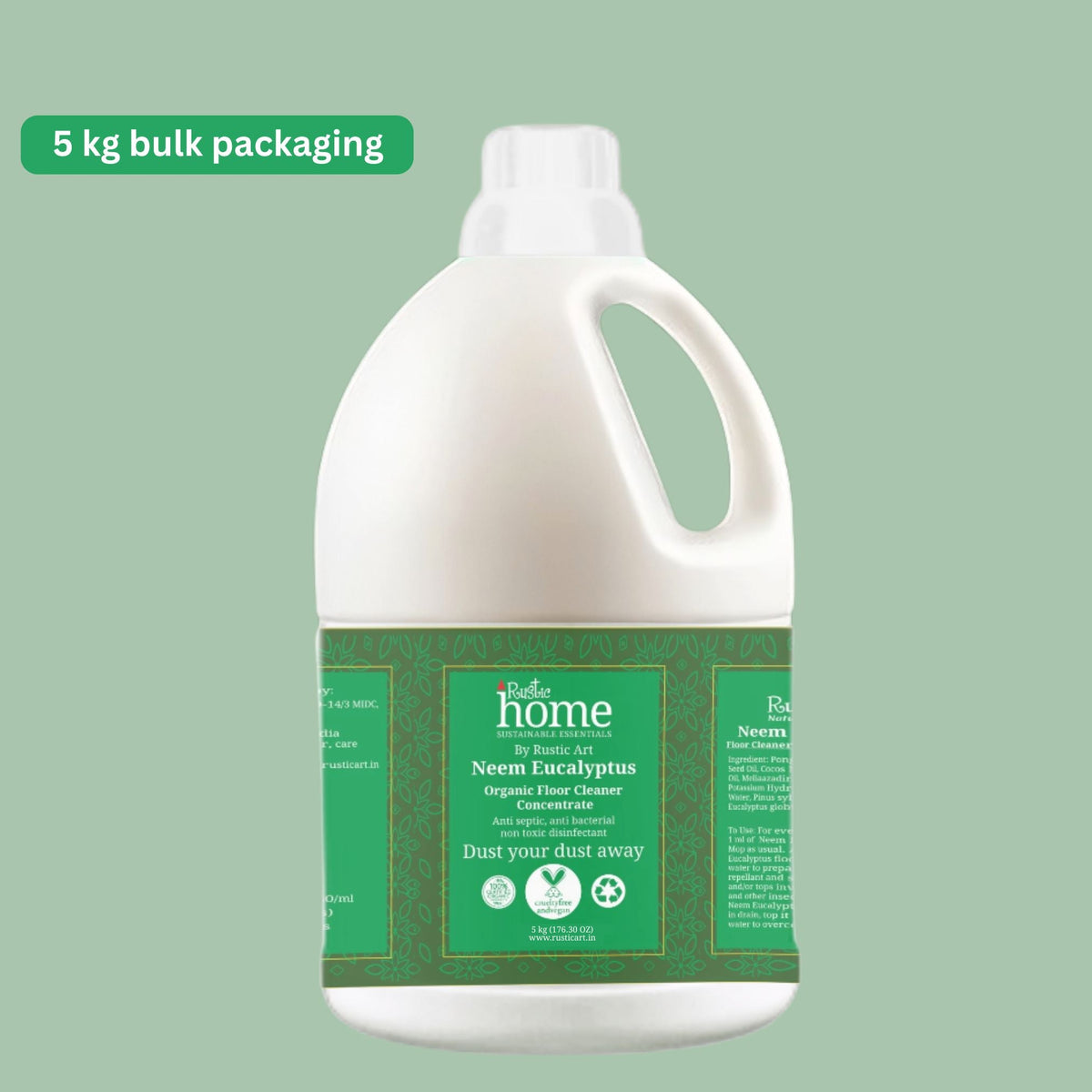 Organic Neem Eucalyptus Floor Cleaner Concentrate (5kg), Rustic Home