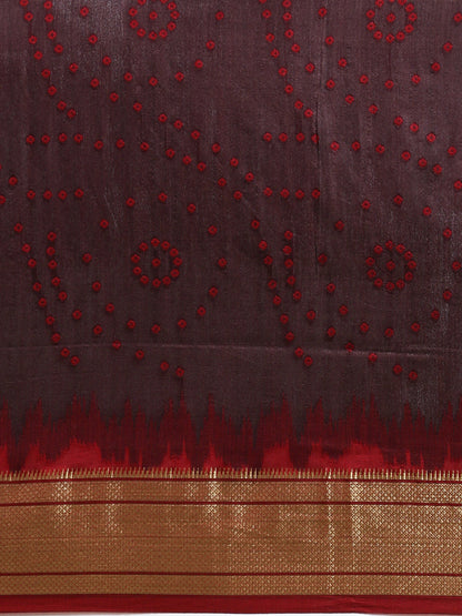 Black Zari Woven Paithani Silk saree