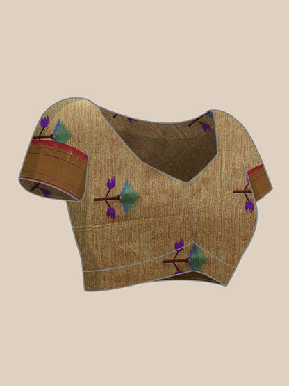 Black Zari Woven Paithani Silk saree